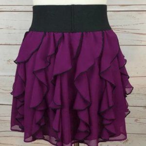 Express Magenta Ruffled Mini Skirt Size L